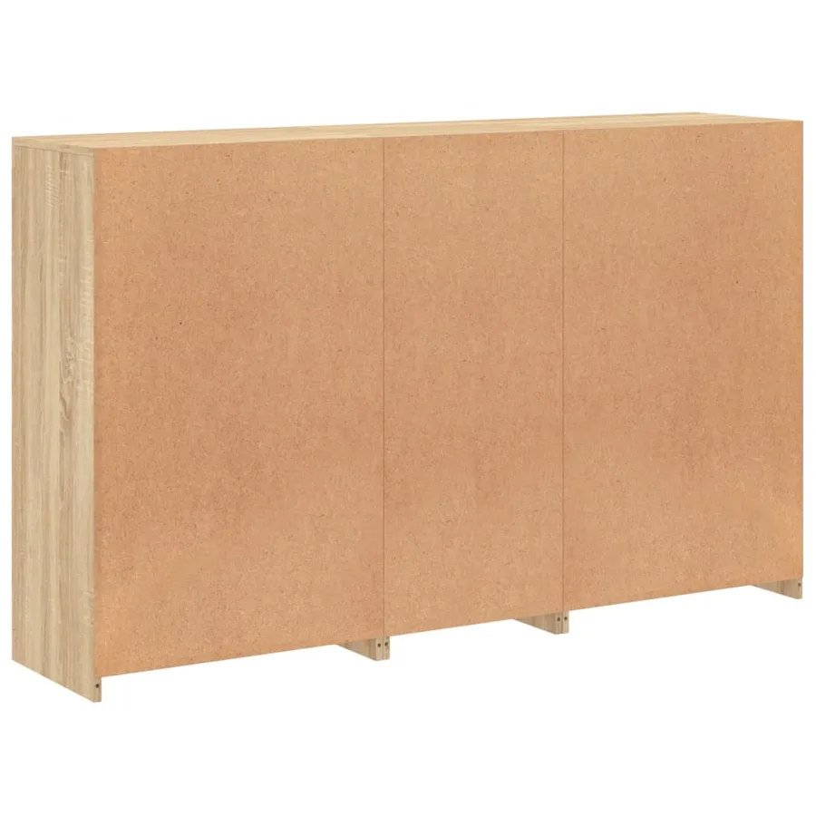 Buffet avec lumières LED chêne sonoma 162x37x100 cm - 8