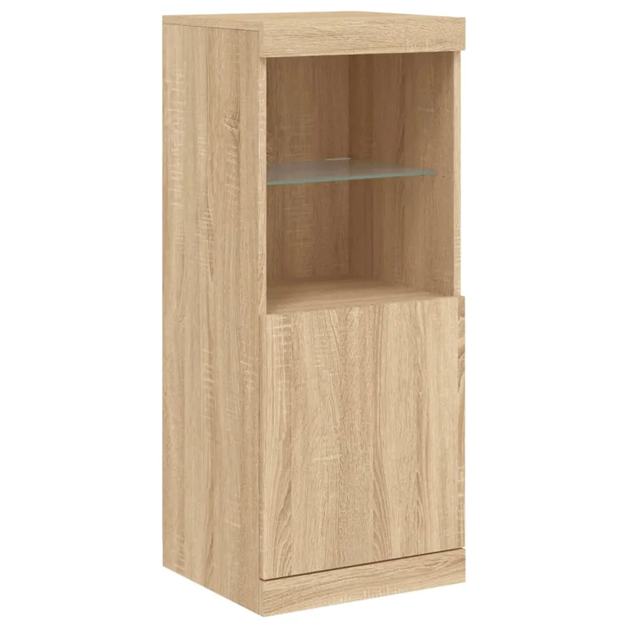 Buffet avec lumières LED chêne sonoma 162x37x100 cm - 9
