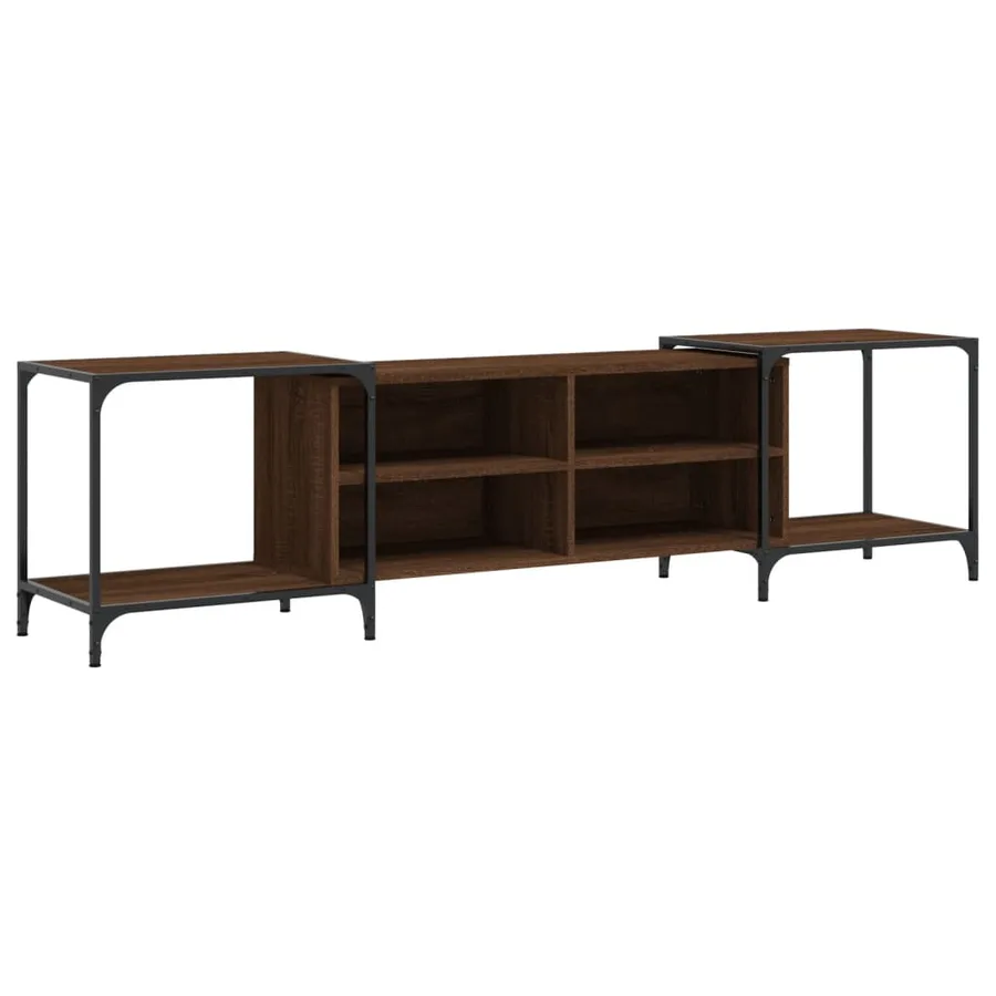 Meuble TV chêne marron 203x37x50 cm bois d'ingénierie - 2