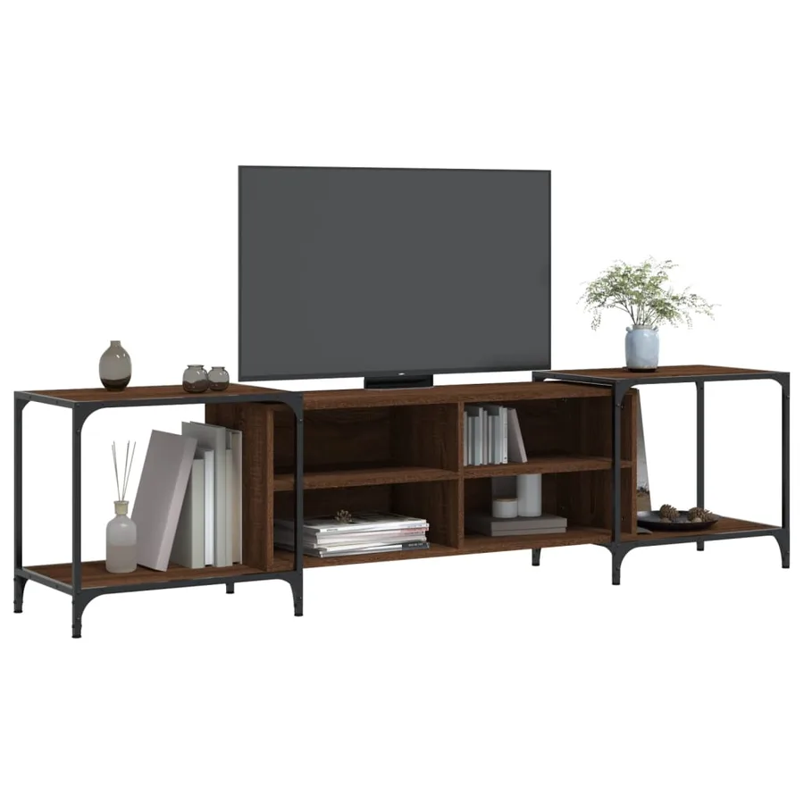 Meuble TV chêne marron 203x37x50 cm bois d'ingénierie - 3