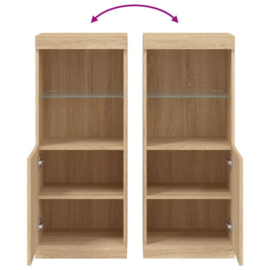 Buffet avec lumières LED chêne sonoma 41x37x100 cm - 10