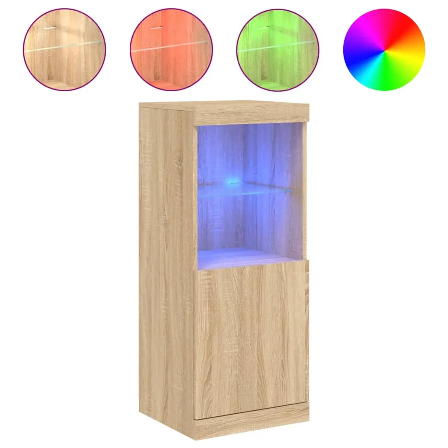 Buffet avec lumières LED chêne sonoma 41x37x100 cm - 2
