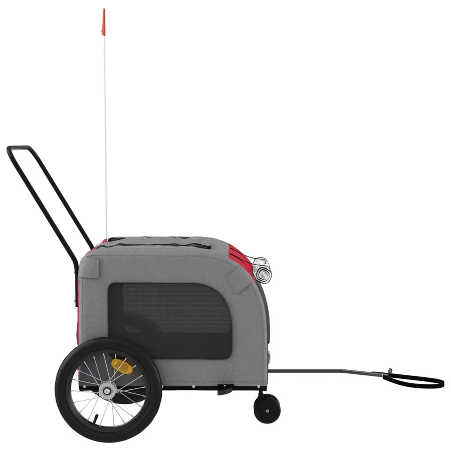 Remorque de vélo pour animaux de compagnie rouge et gris - 6