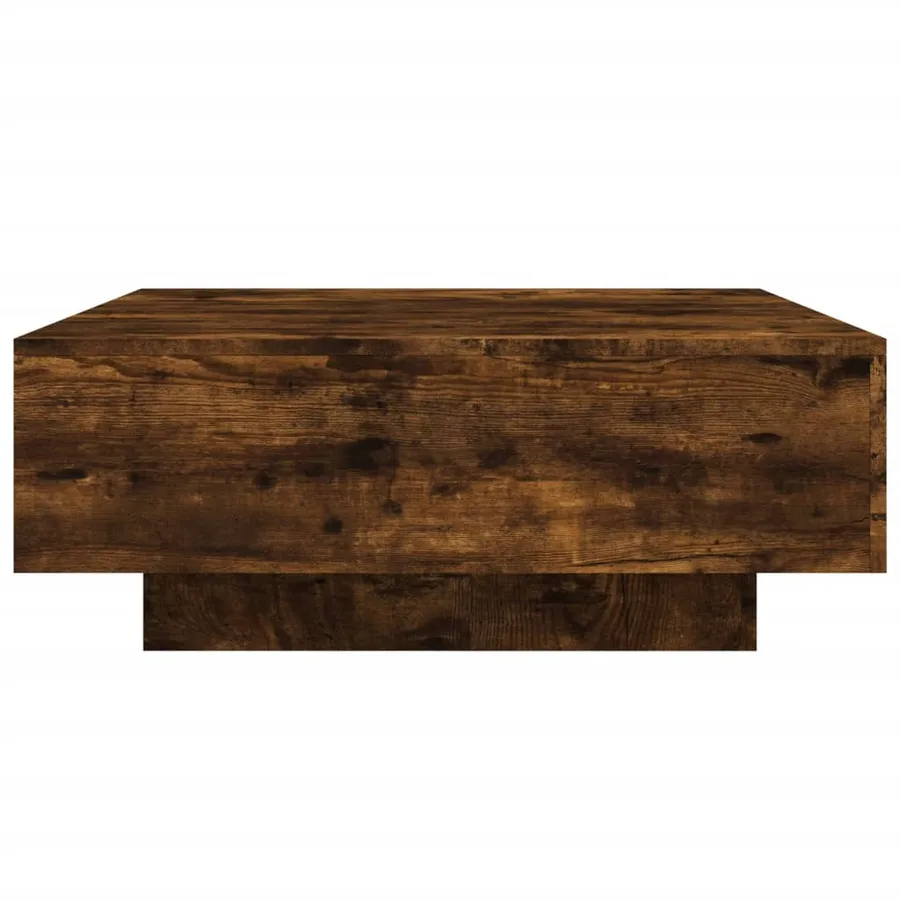 Table basse chêne fumé 80x80x31 cm bois d'ingénierie - 6