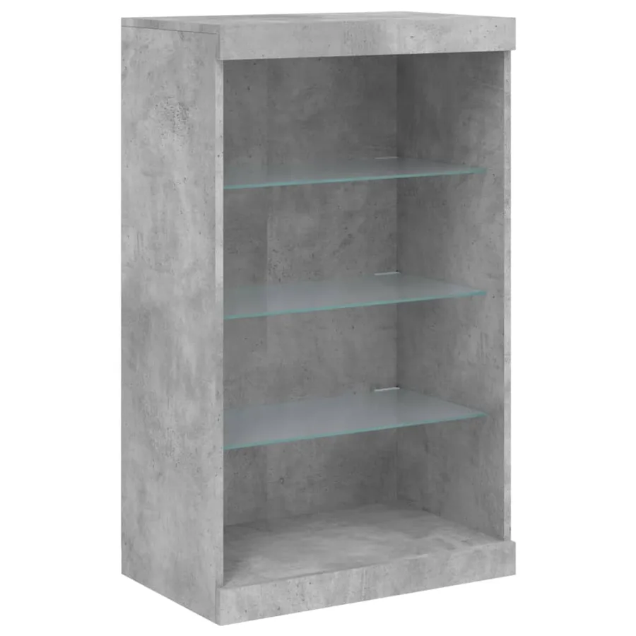 Buffet avec lumières LED gris béton 60,5x37x100 cm - 3