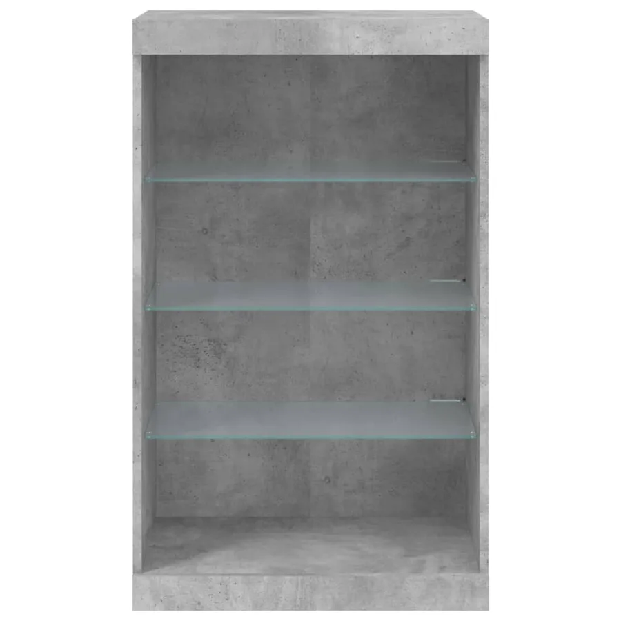 Buffet avec lumières LED gris béton 60,5x37x100 cm - 6