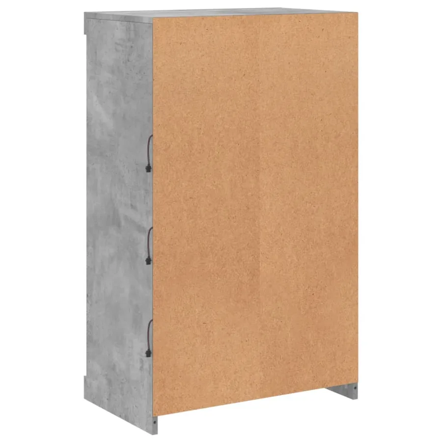 Buffet avec lumières LED gris béton 60,5x37x100 cm - 8