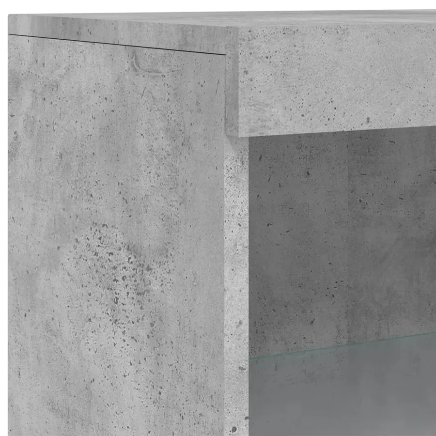 Buffet avec lumières LED gris béton 60,5x37x100 cm - 9
