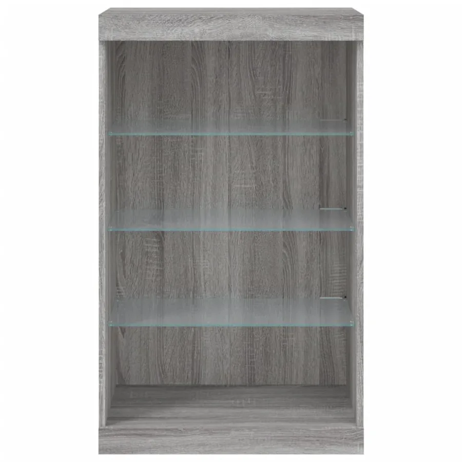 Buffet avec lumières LED sonoma gris 60,5x37x100 cm - 6