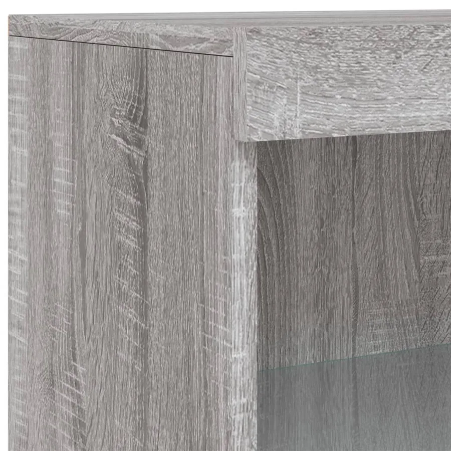 Buffet avec lumières LED sonoma gris 60,5x37x100 cm - 9