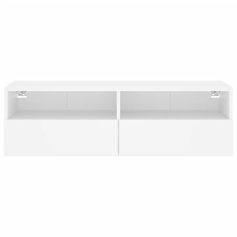 Meuble TV mural blanc 100x30x30 cm bois d'ingénierie - 7