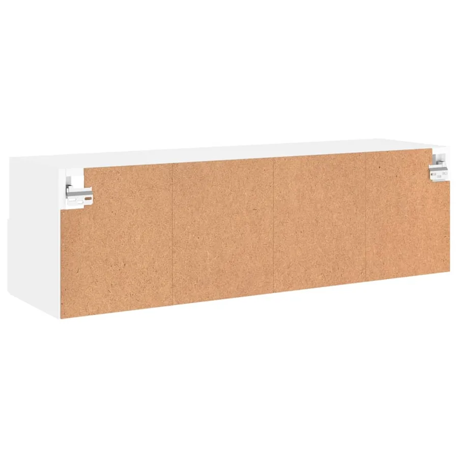 Meuble TV mural blanc 100x30x30 cm bois d'ingénierie - 9