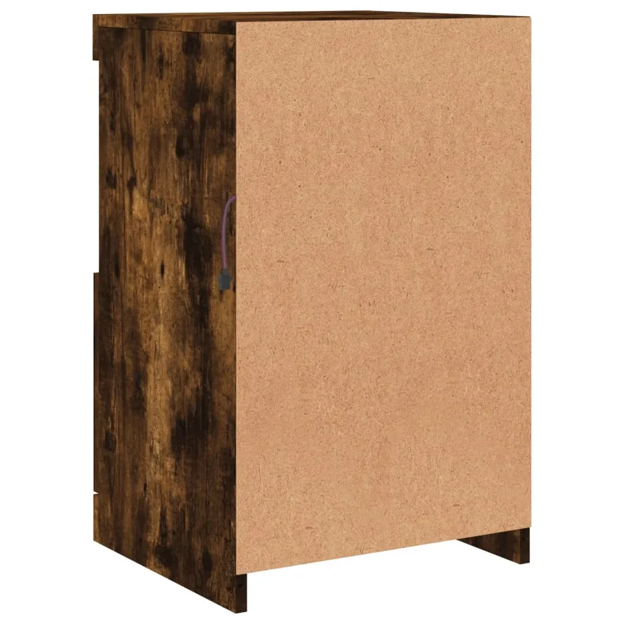 Buffet avec lumières LED chêne fumé 41x37x67 cm - 9