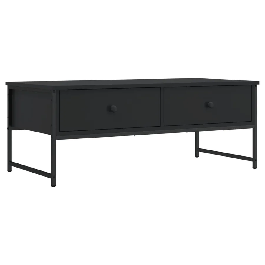 Table basse noir 101x49x39,5 cm bois d'ingénierie - 2