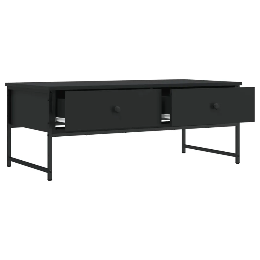 Table basse noir 101x49x39,5 cm bois d'ingénierie - 5