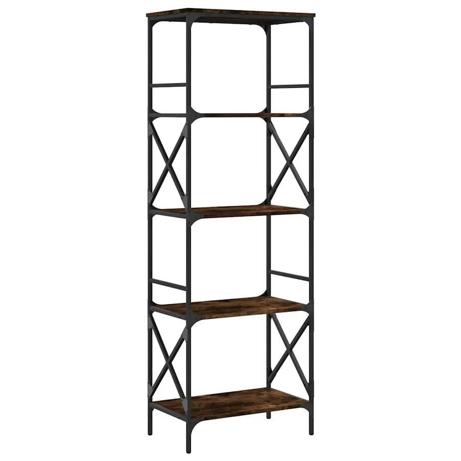 Bibliothèque à 5 niveaux chêne fumé 59x35x171 cm - 6