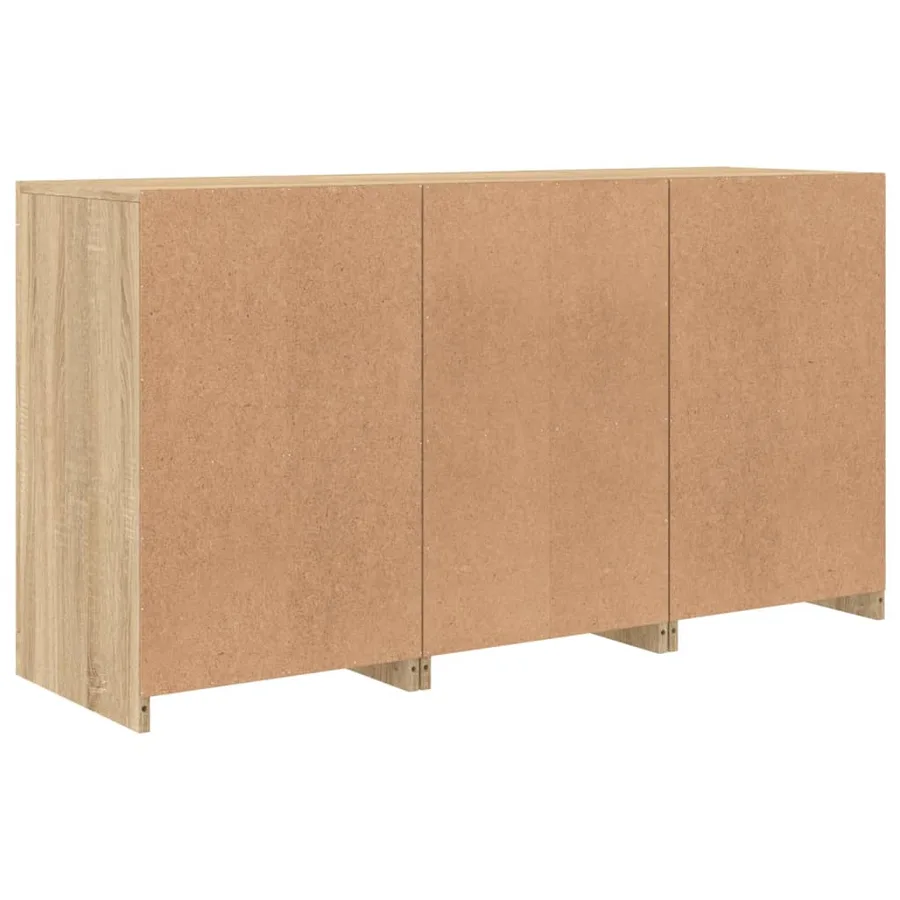 Buffet avec lumières LED chêne sonoma 123x37x67 cm - 8
