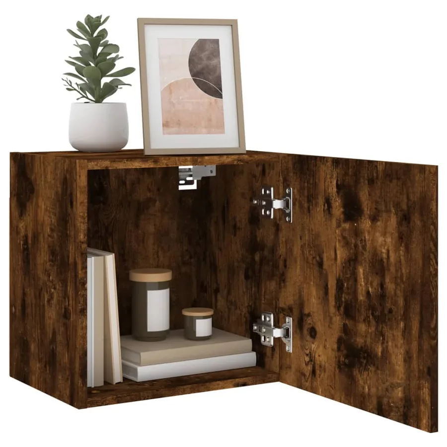 Meubles TV muraux 2 pcs chêne fumé 40,5x30x40cm bois ingénierie - 5
