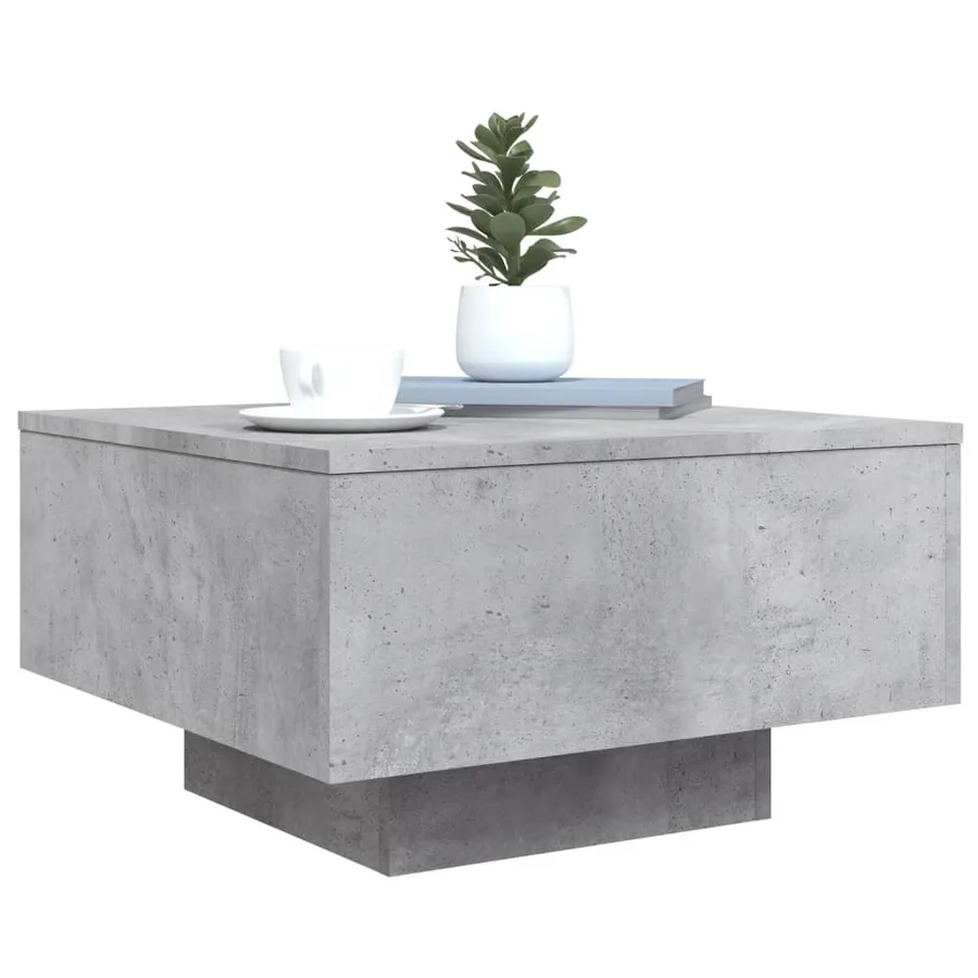 Table basse gris béton 55x55x31 cm bois d'ingénierie - 4