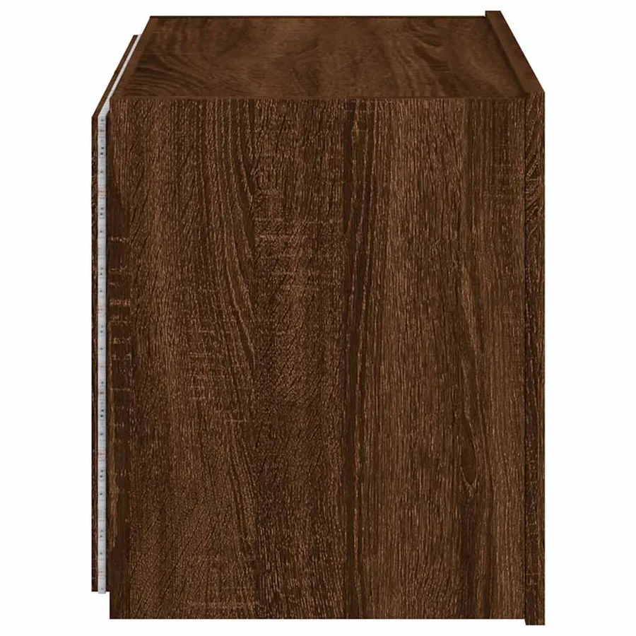 Meuble TV mural avec lumières LED chêne marron 60x35x41 cm - 10