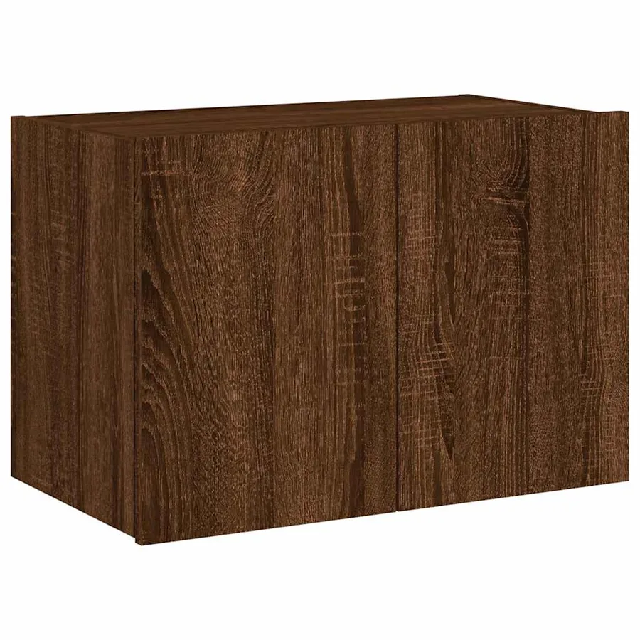 Meuble TV mural avec lumières LED chêne marron 60x35x41 cm - 3