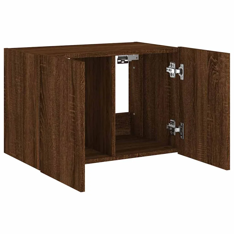 Meuble TV mural avec lumières LED chêne marron 60x35x41 cm - 8