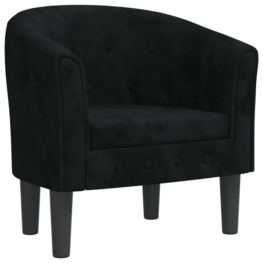 Chaise cabriolet noir velours - 2