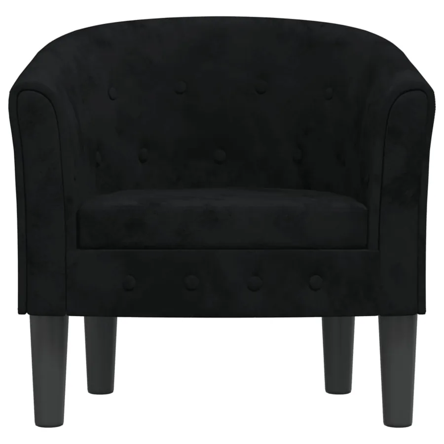 Chaise cabriolet noir velours - 3