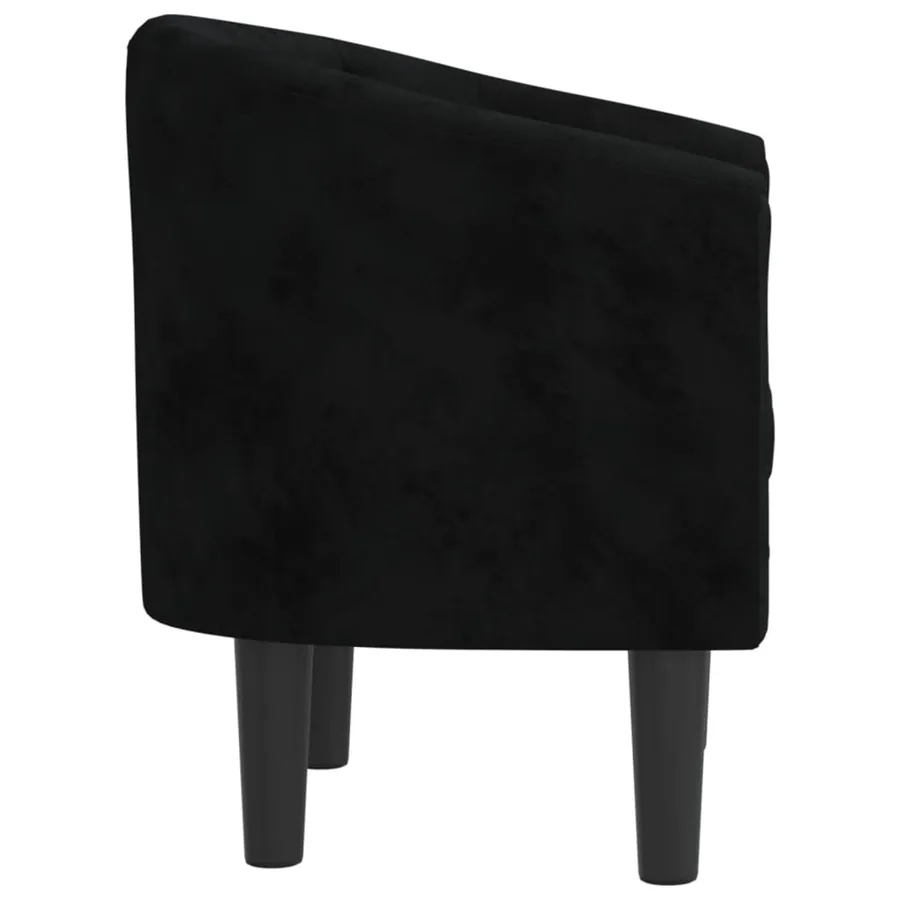 Chaise cabriolet noir velours - 4