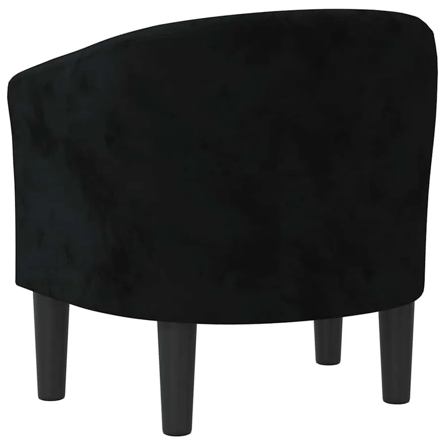 Chaise cabriolet noir velours - 5
