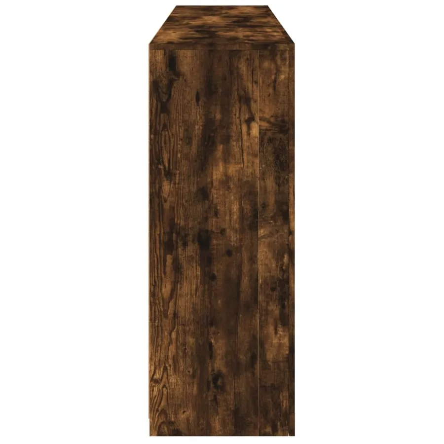 Buffet avec lumières LED chêne fumé 162x37x100 cm - 7