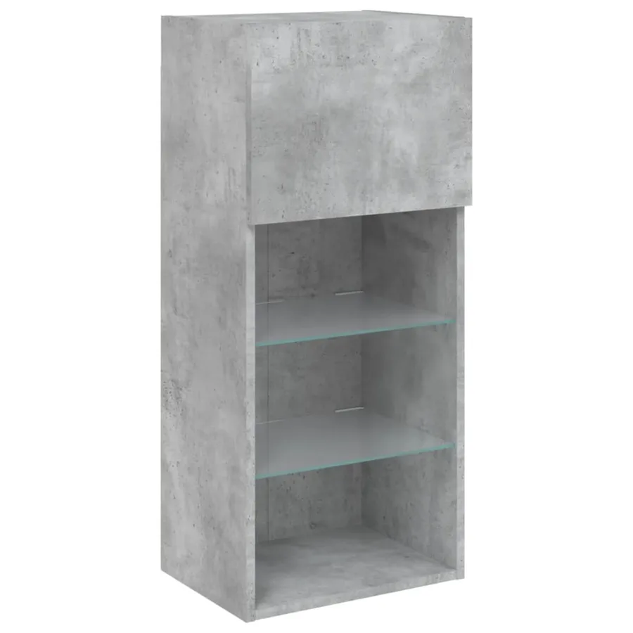 Meubles TV avec lumières LED 2 pcs gris béton 40,5x30x90 cm - 7