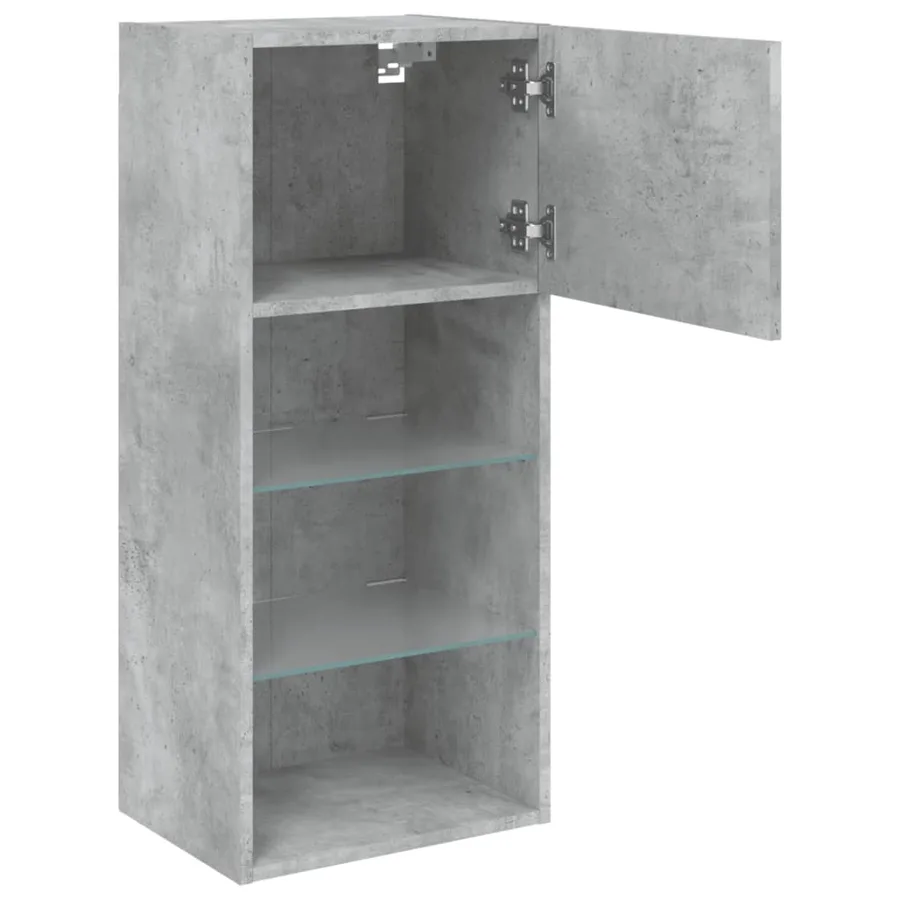 Meubles TV avec lumières LED 2 pcs gris béton 40,5x30x90 cm - 8