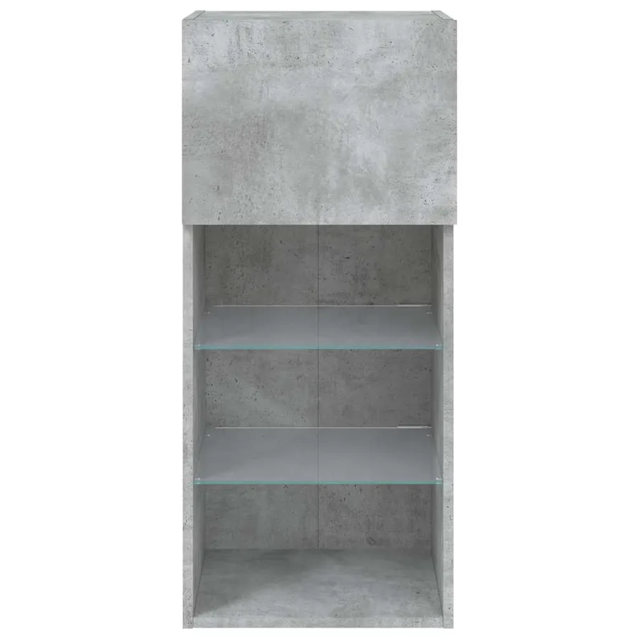 Meubles TV avec lumières LED 2 pcs gris béton 40,5x30x90 cm - 9