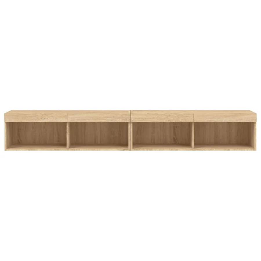 Meubles TV avec lumières LED 2 pcs chêne sonoma 100x30x30 cm - 8