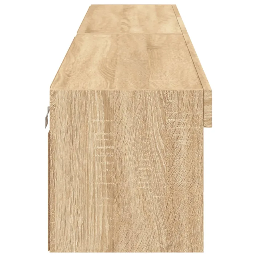 Meubles TV avec lumières LED 2 pcs chêne sonoma 100x30x30 cm - 9