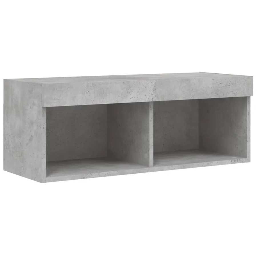 Unités murales TV avec LED 4 pcs gris béton bois d'ingénierie - 10