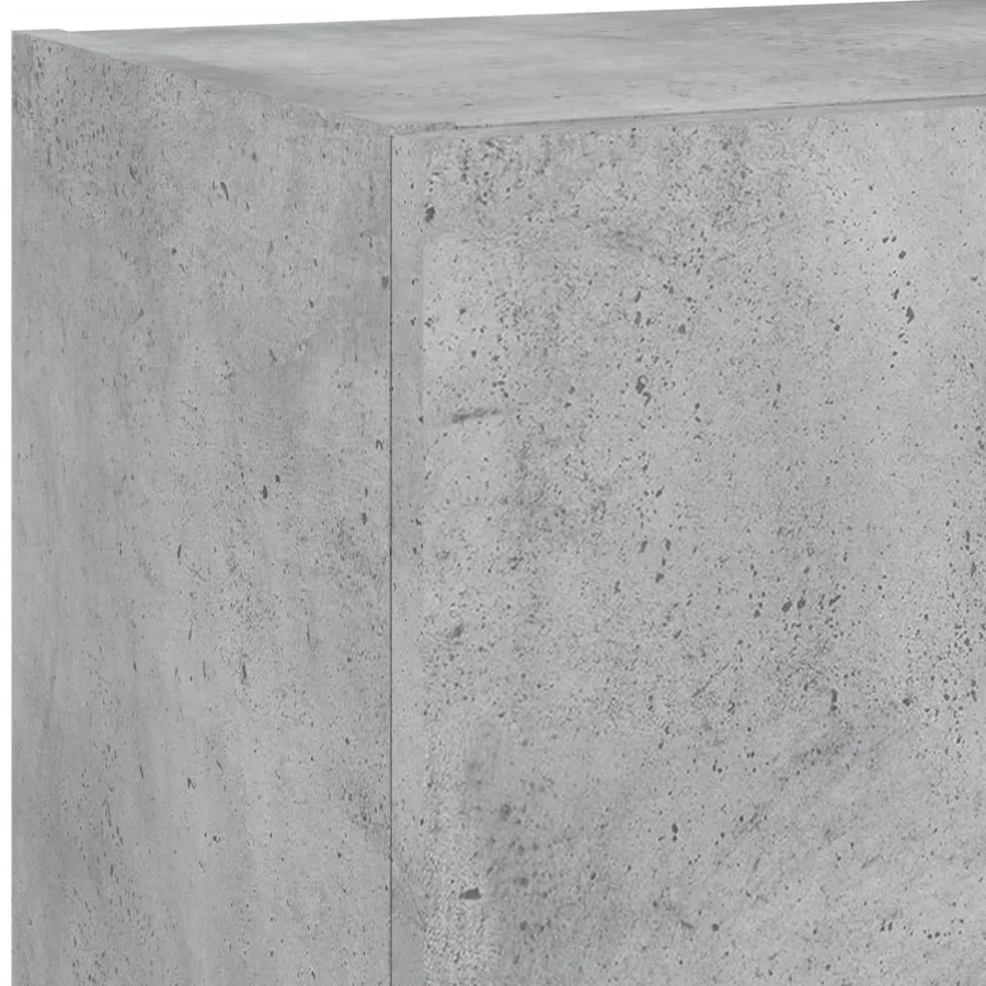 Unités murales TV avec LED 4 pcs gris béton bois d'ingénierie - 12
