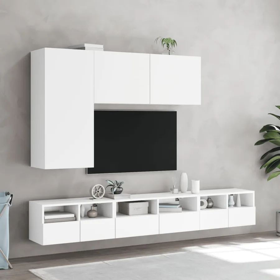 Meuble TV mural blanc 100x30x41 cm - 11