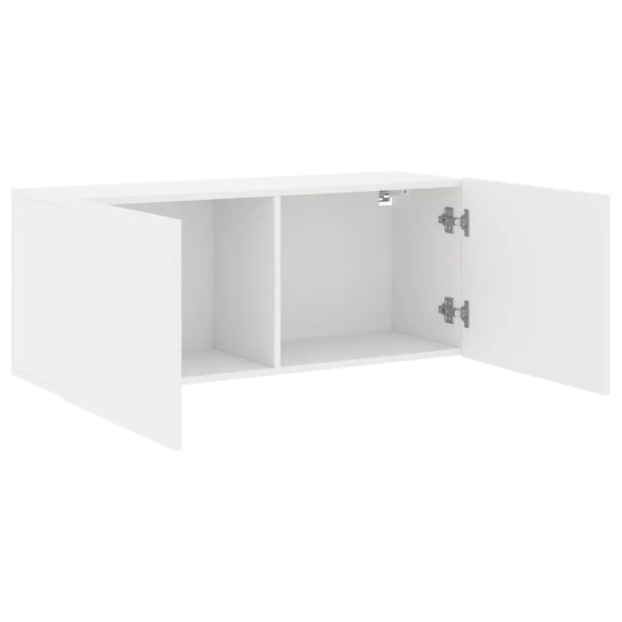 Meuble TV mural blanc 100x30x41 cm - 5
