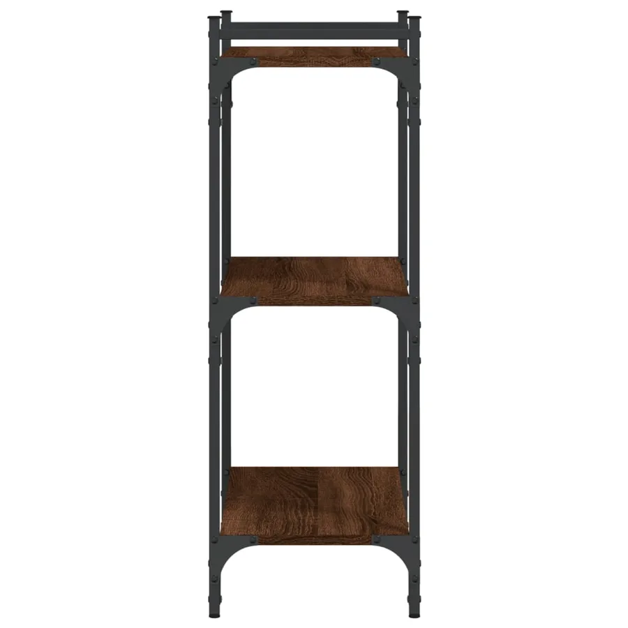 Bibliothèque 3 niveaux chêne brun 60x30x86 cm bois d'ingénierie - 5