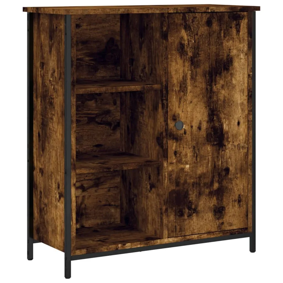 Buffet chêne fumé 70x30x80 cm bois d'ingénierie - 2