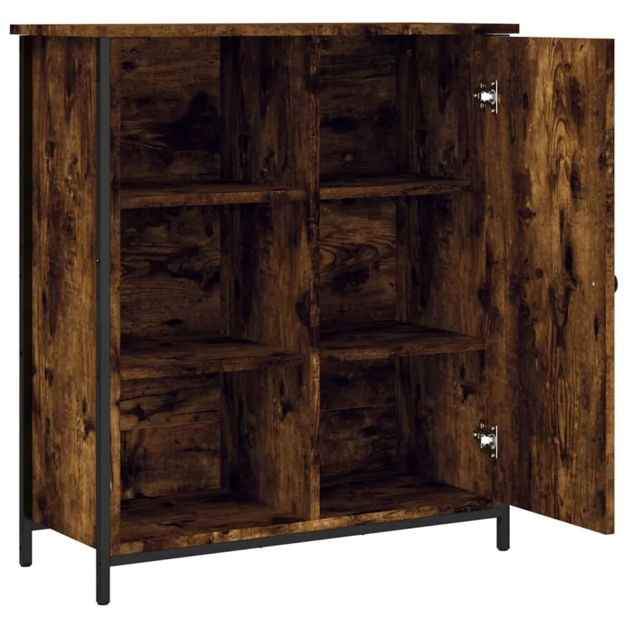 Buffet chêne fumé 70x30x80 cm bois d'ingénierie - 5