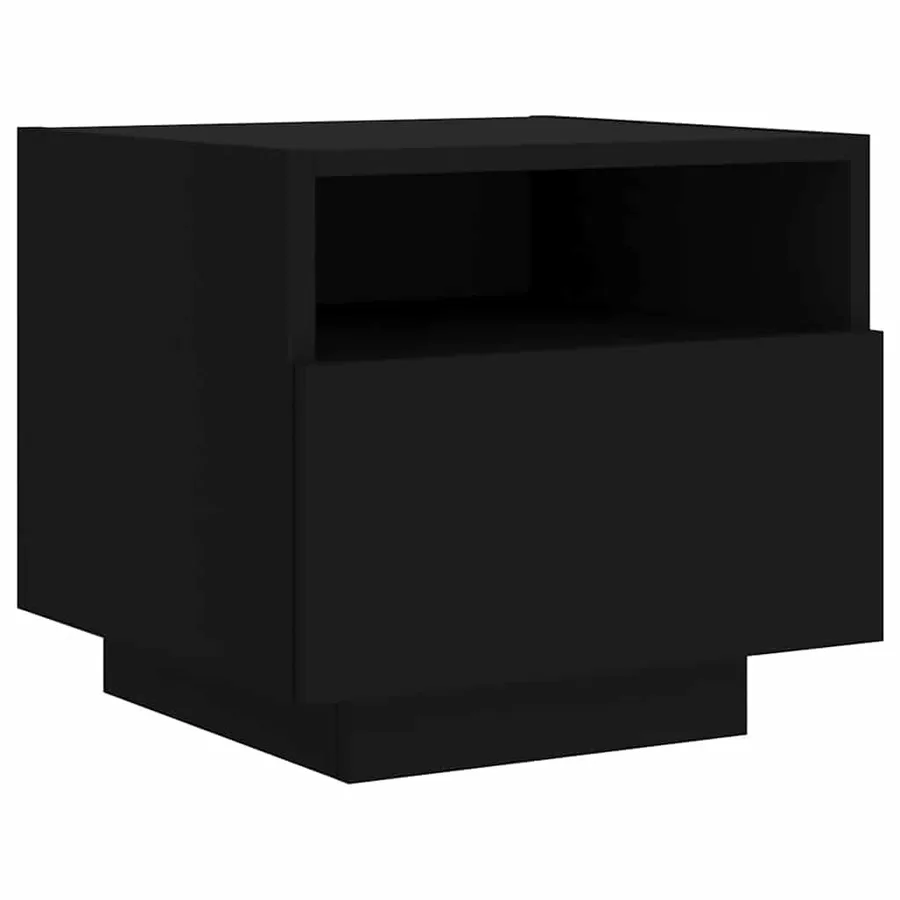 Table de chevet avec lumières LED noir 40x39x37 cm - 5