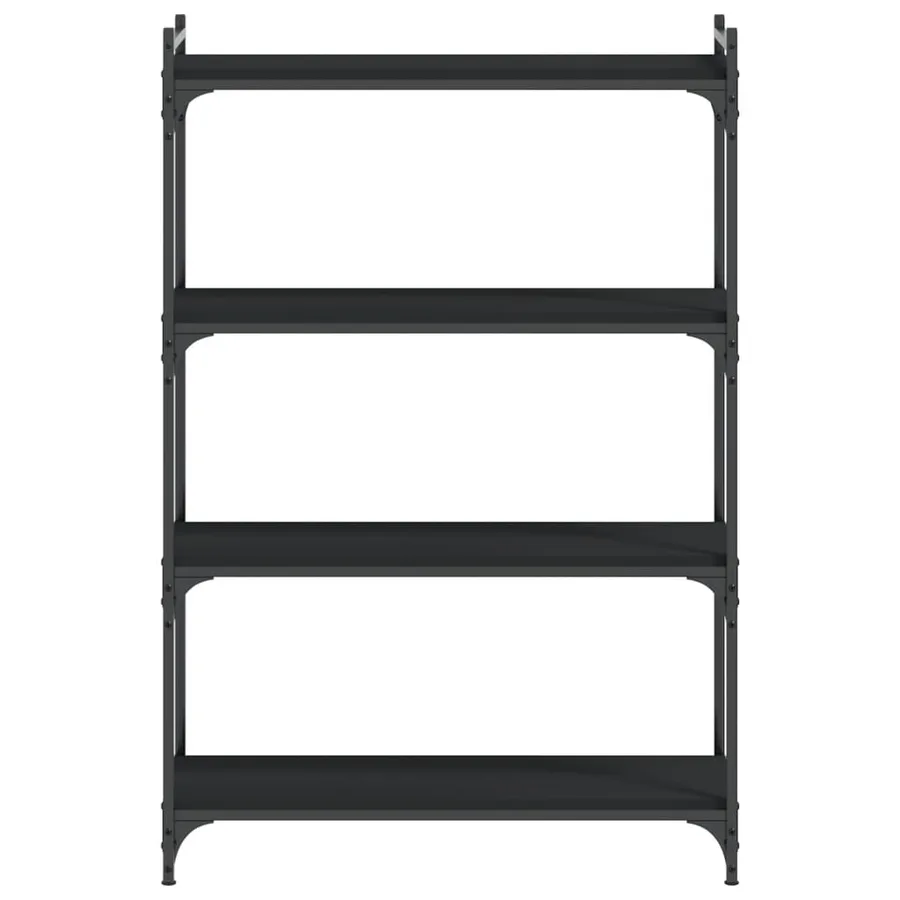 Bibliothèque à 4 niveaux noir 80x30x120 cm bois d'ingénierie - 4