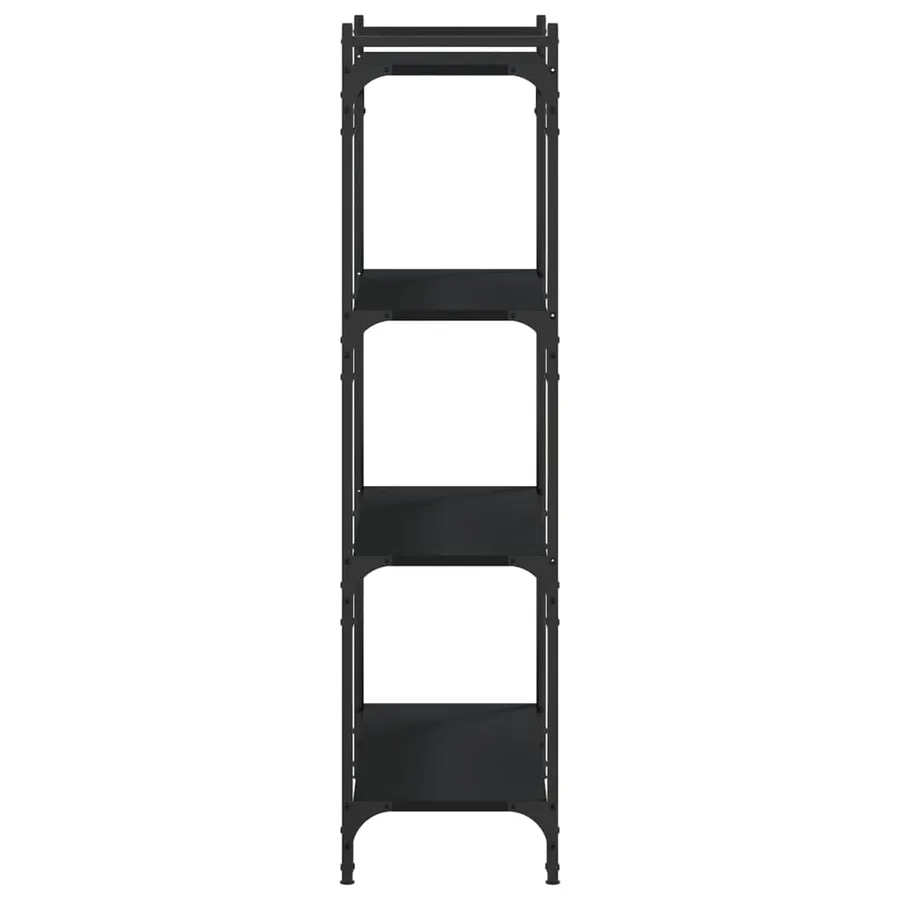 Bibliothèque à 4 niveaux noir 80x30x120 cm bois d'ingénierie - 5