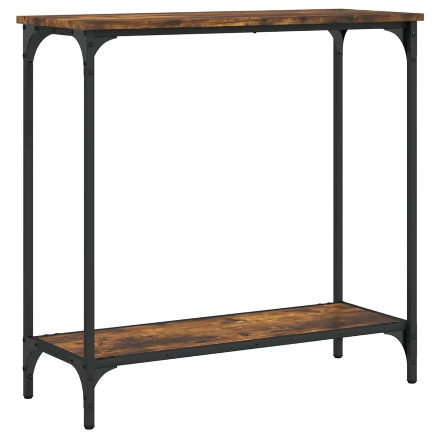 Table console chêne fumé 75x30,5x75 cm bois d'ingénierie - 2