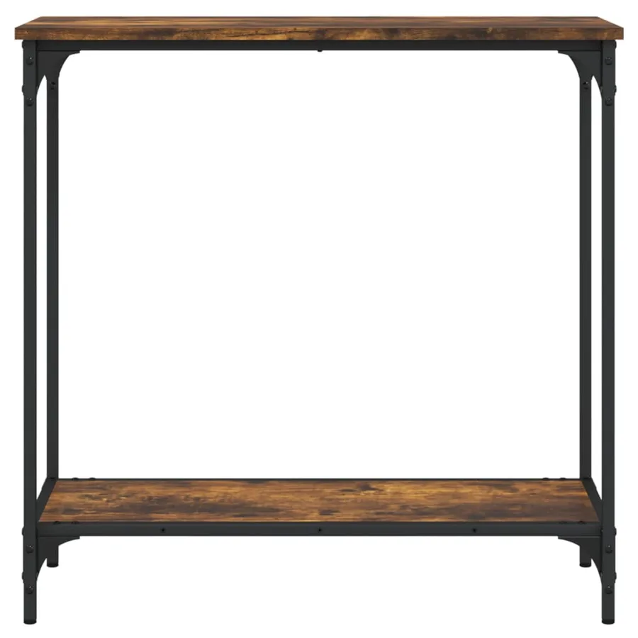 Table console chêne fumé 75x30,5x75 cm bois d'ingénierie - 4