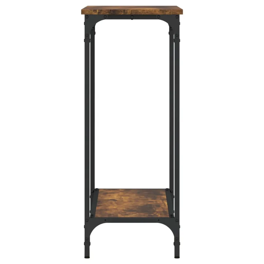 Table console chêne fumé 75x30,5x75 cm bois d'ingénierie - 5