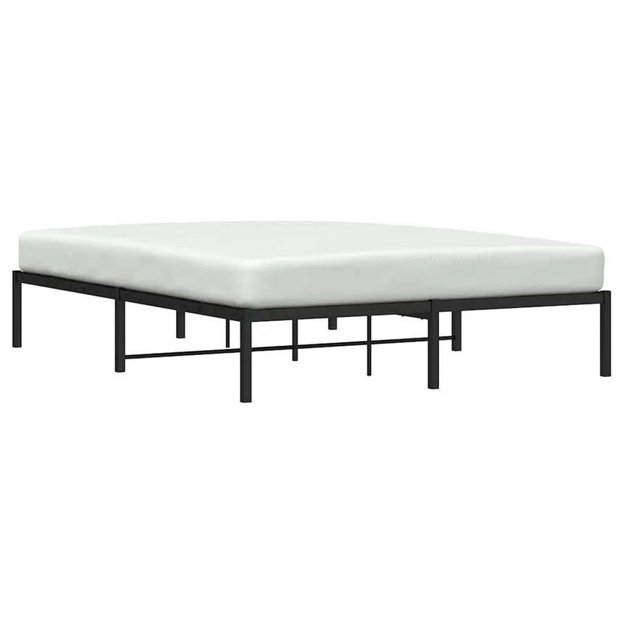 Cadre de lit métal sans matelas noir 160x200 cm - 3